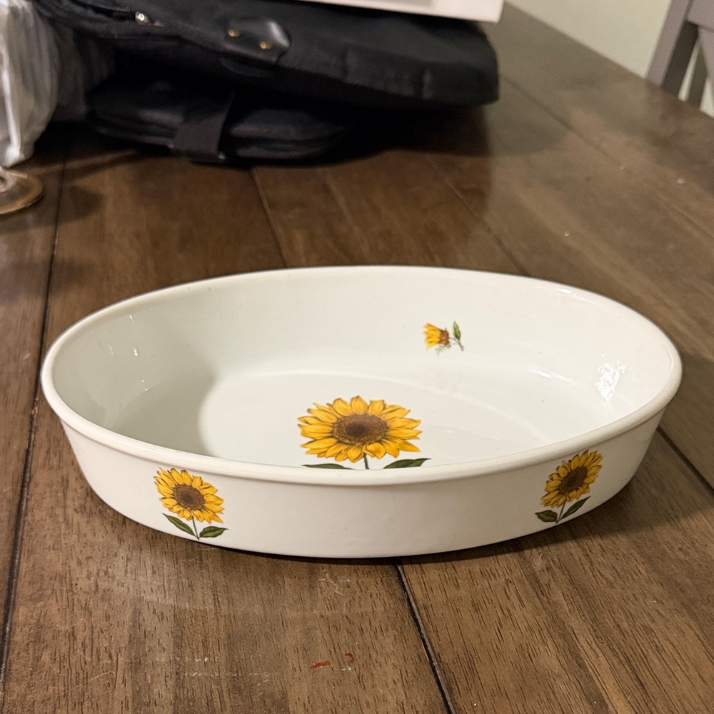 BIA Cordon Bleu Sunflower Oval Baking Dish – Stoneware – Vintage Floral – 10.75”